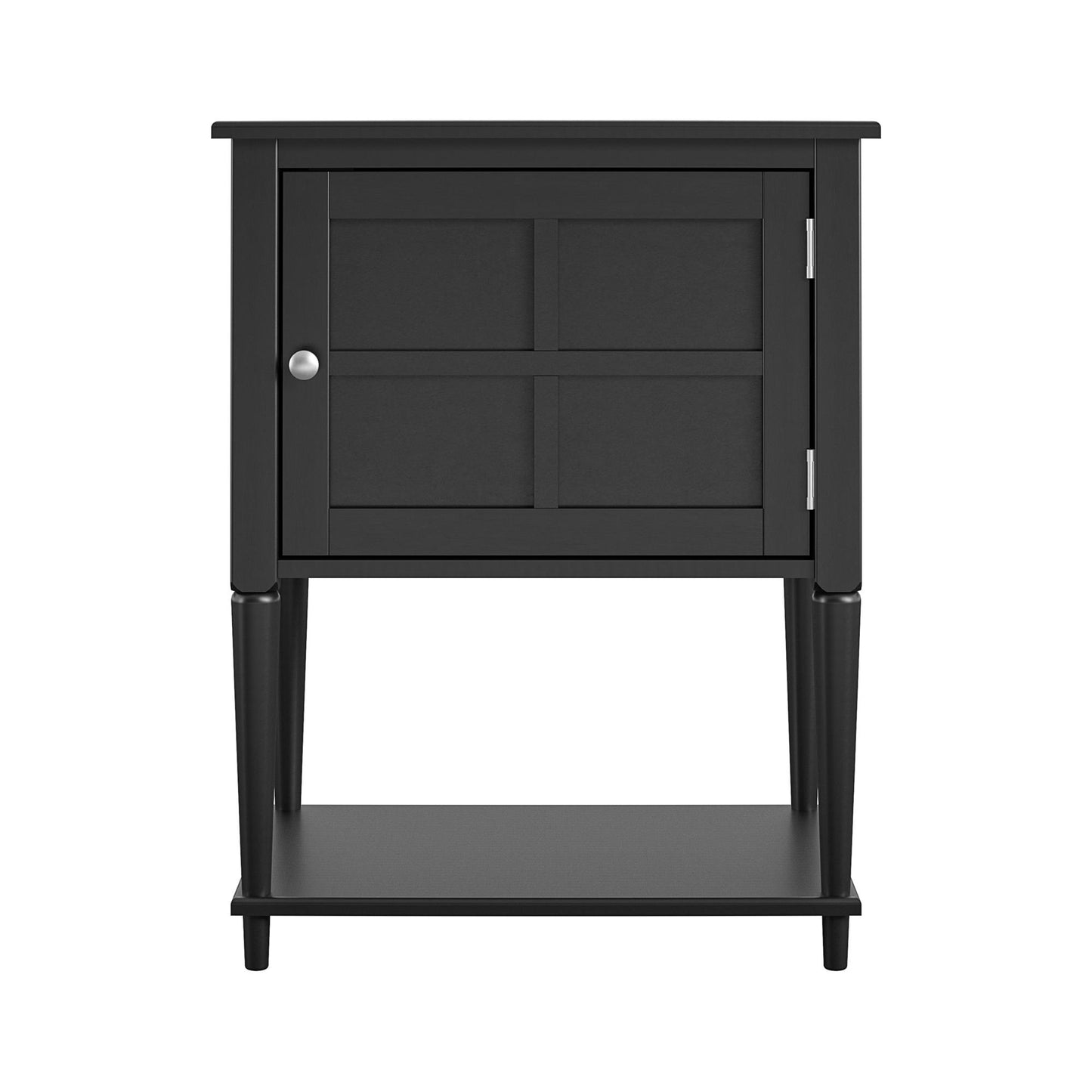 Fairmont Accent Table with 3 Shelves and Mullioned Frame Door - Black