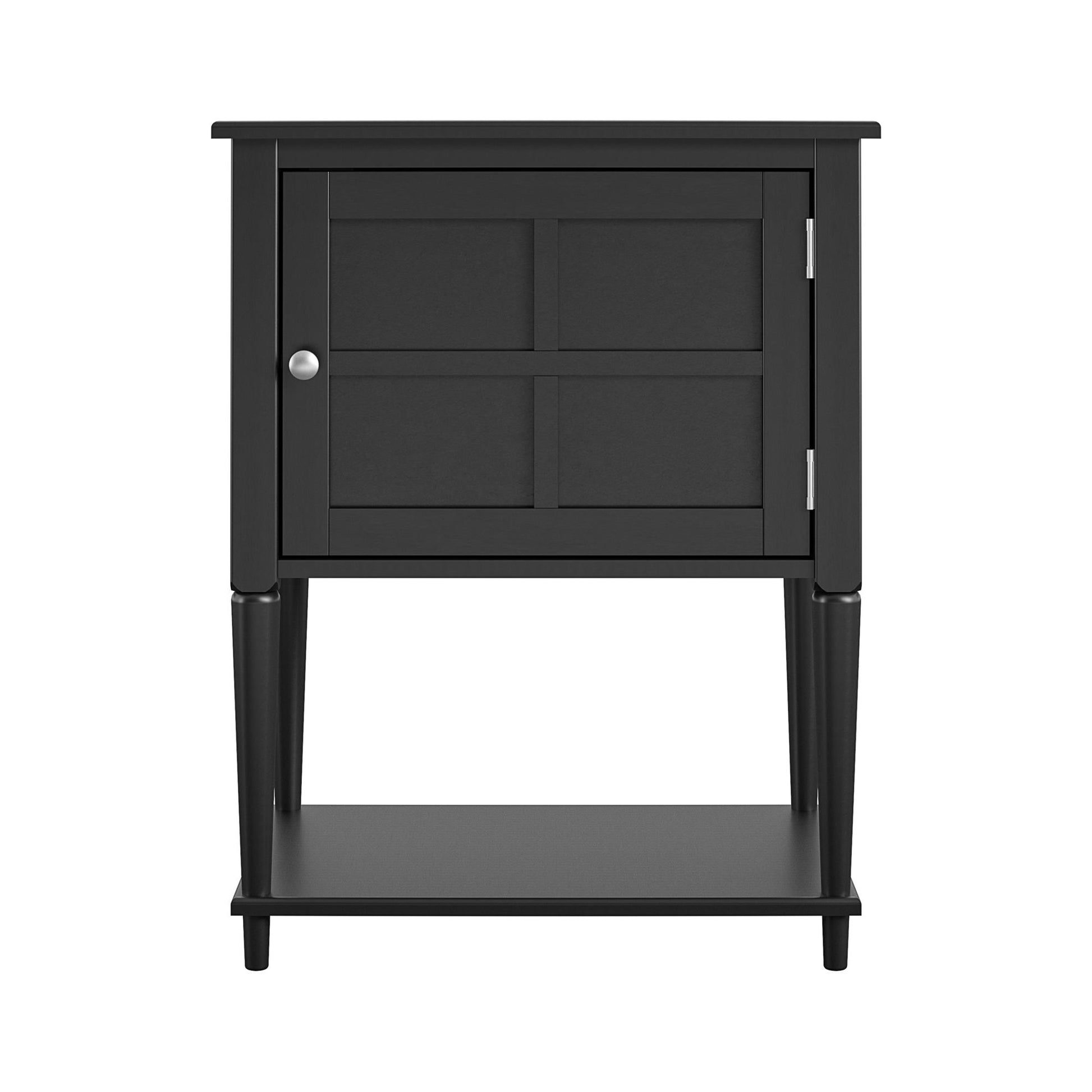 Fairmont Accent Table with 3 Shelves and Mullioned Frame Door - Black