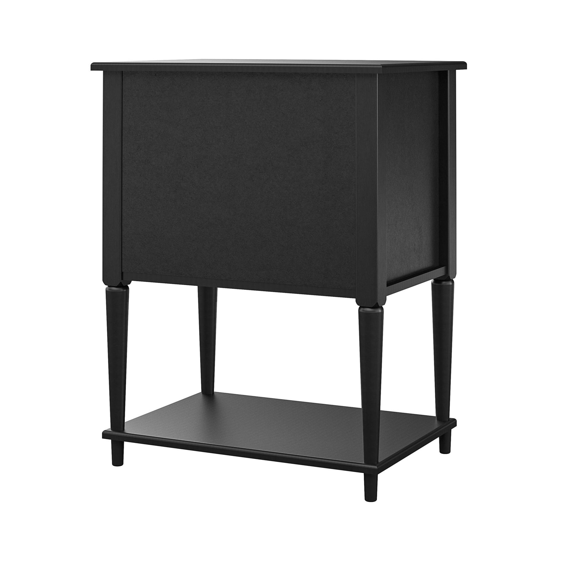 Fairmont Accent Table with 3 Shelves and Mullioned Frame Door - Black