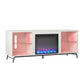 Melbourne Fireplace TV Stand for TVs up to 70 Inch with LED Lighting - White
