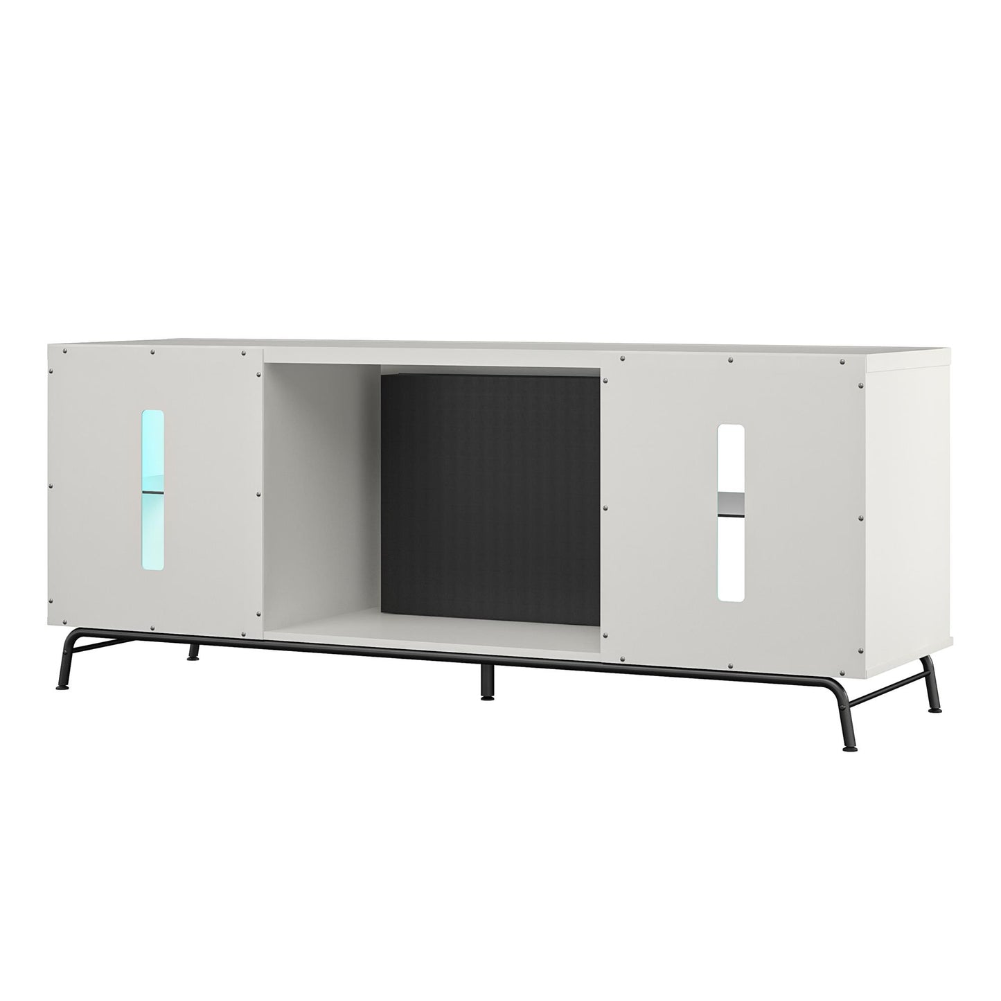 Melbourne Fireplace TV Stand for TVs up to 70 Inch with LED Lighting - White