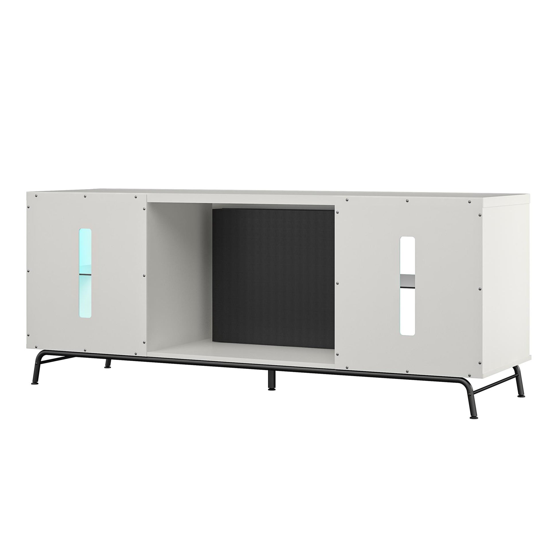 Melbourne Fireplace TV Stand for TVs up to 70 Inch with LED Lighting - White