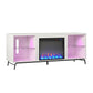 Melbourne Fireplace TV Stand for TVs up to 70 Inch with LED Lighting - White
