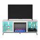 Melbourne Fireplace TV Stand for TVs up to 70 Inch with LED Lighting - White