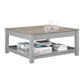 Carver Coffee Table with Bottom Magazine Storage Shelf - Gray