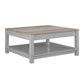 Carver Coffee Table with Bottom Magazine Storage Shelf - Gray