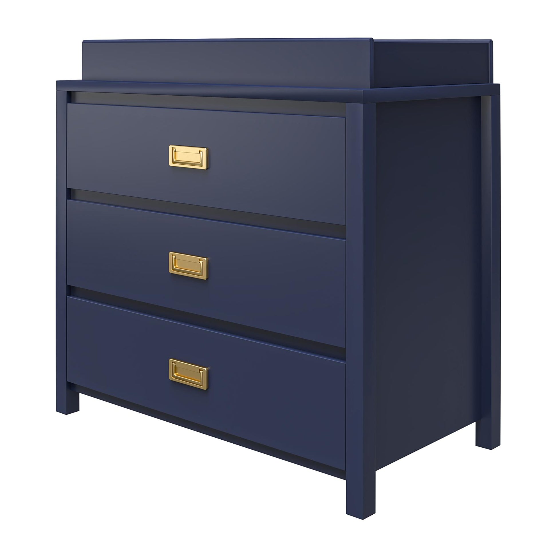Monarch Hill Haven 3 Drawer Changing Dresser with Gold Drawer Pulls - Navy