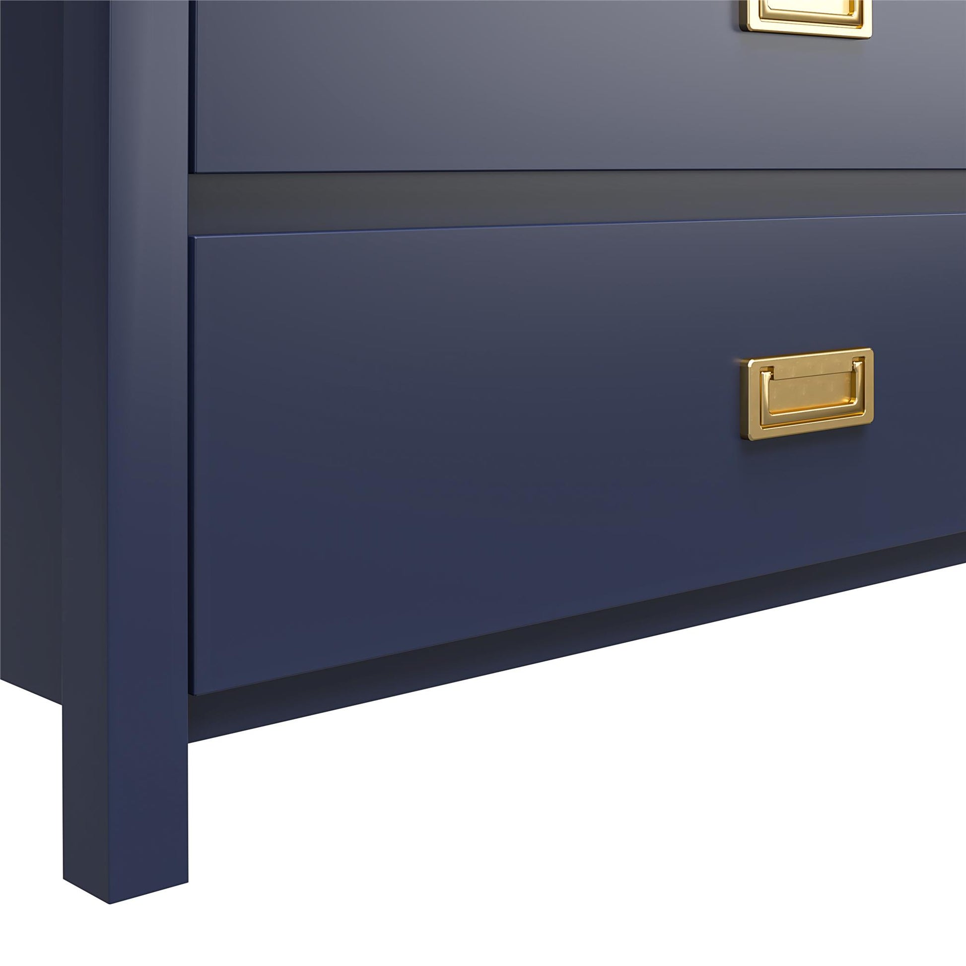 Monarch Hill Haven 3 Drawer Changing Dresser with Gold Drawer Pulls - Navy