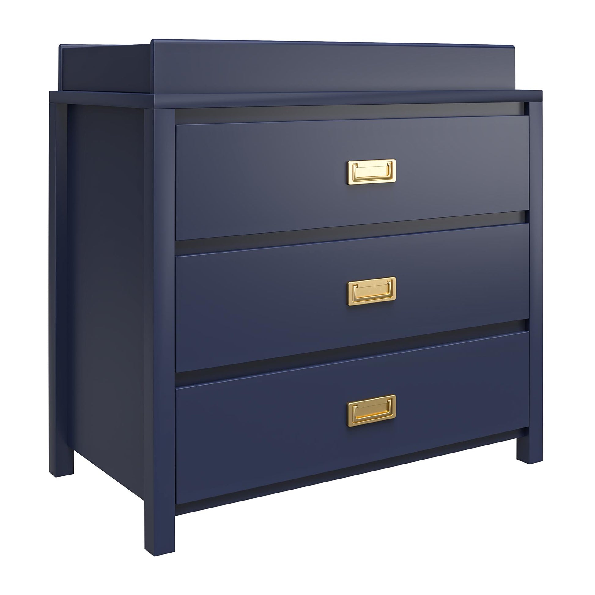 Monarch Hill Haven 3 Drawer Changing Dresser with Gold Drawer Pulls - Navy