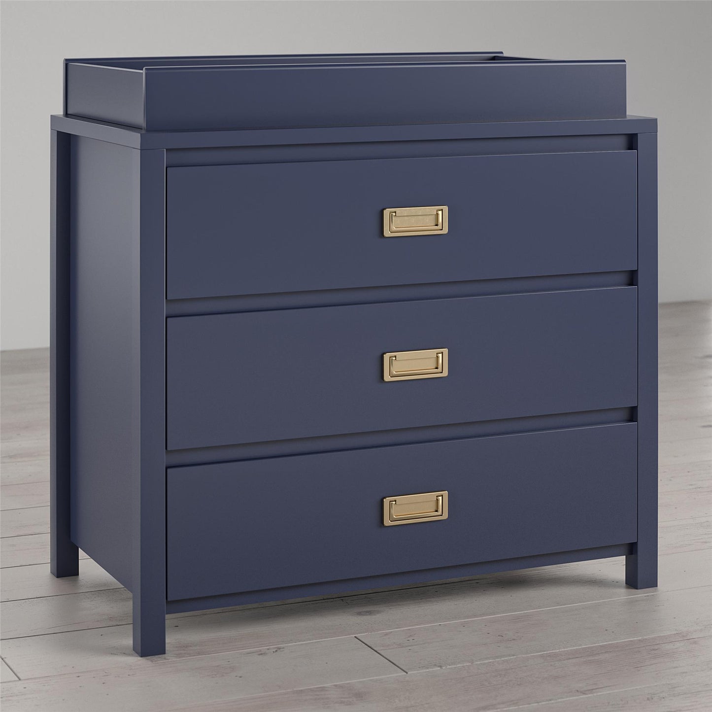 Monarch Hill Haven 3 Drawer Changing Dresser with Gold Drawer Pulls - Navy