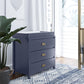 Monarch Hill Haven 3 Drawer Changing Dresser with Gold Drawer Pulls - Navy