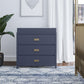 Monarch Hill Haven 3 Drawer Changing Dresser with Gold Drawer Pulls - Navy