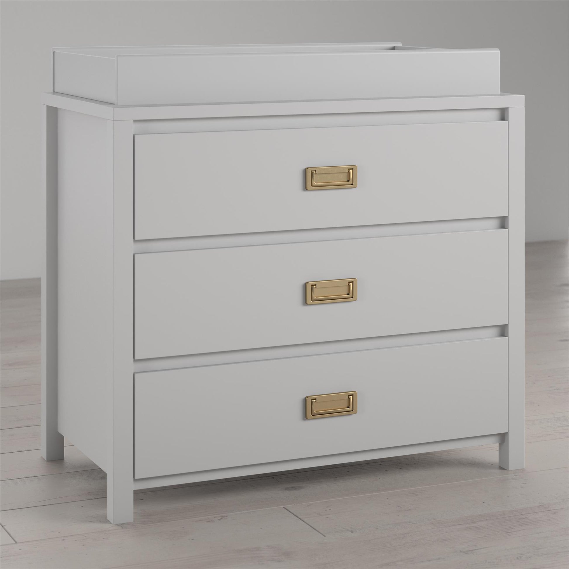 Monarch Hill Haven 3 Drawer Changing Dresser with Gold Drawer Pulls - Dove Gray