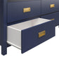 Monarch Hill Haven 6 Drawer Changing Dresser with Gold Drawer Pulls - Navy