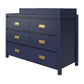 Monarch Hill Haven 6 Drawer Changing Dresser with Gold Drawer Pulls - Navy