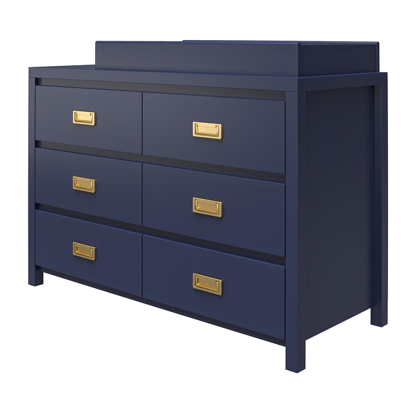 Monarch Hill Haven 6 Drawer Changing Dresser with Gold Drawer Pulls - Navy