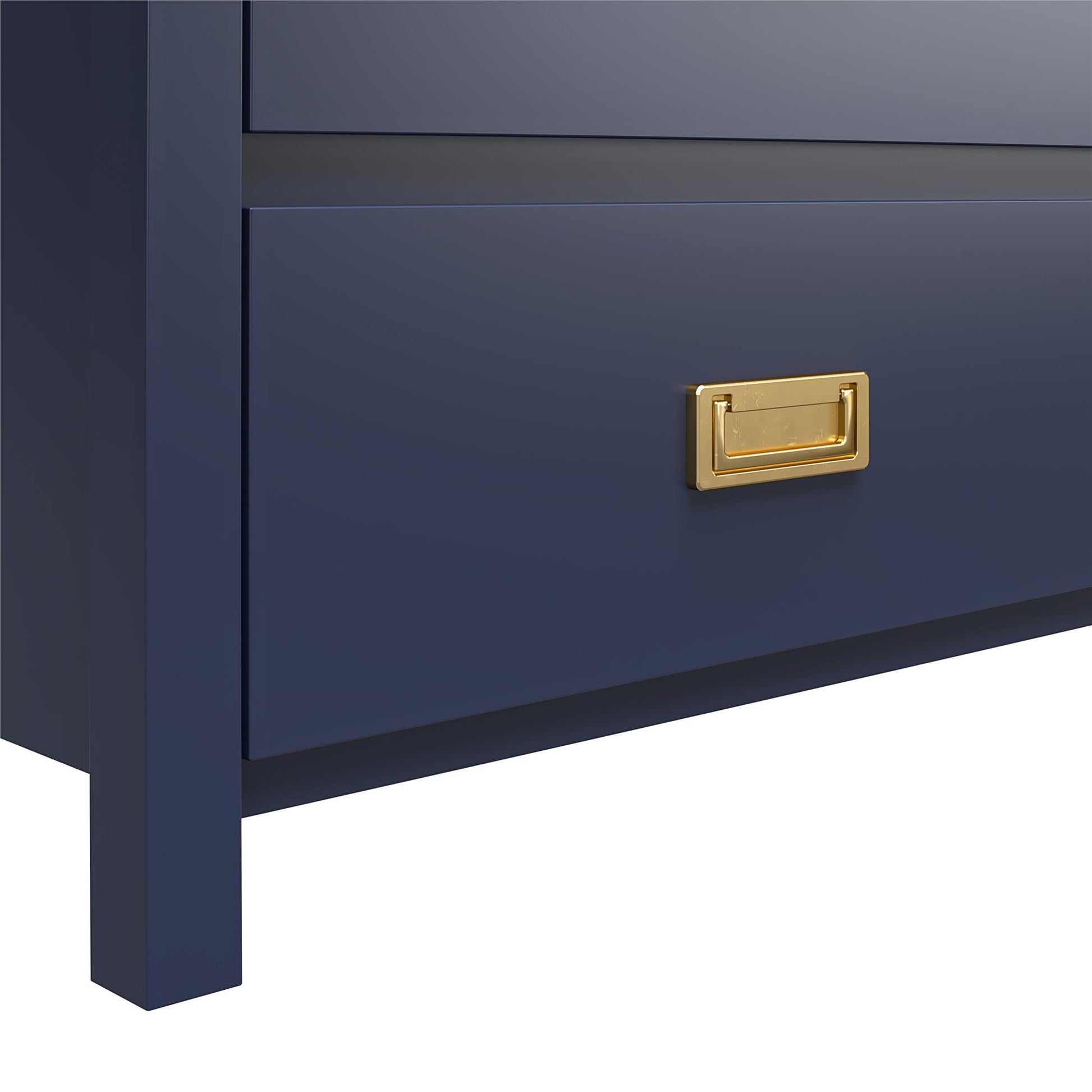 Monarch Hill Haven 6 Drawer Changing Dresser with Gold Drawer Pulls - Navy
