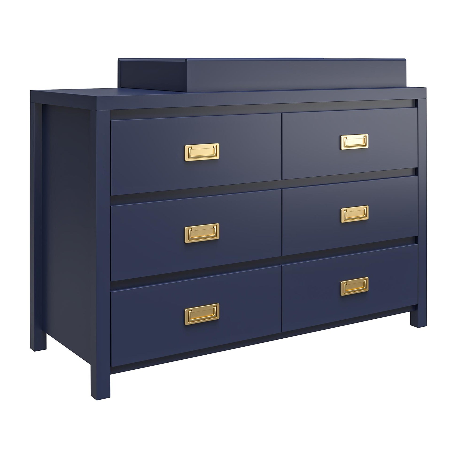 Monarch Hill Haven 6 Drawer Changing Dresser with Gold Drawer Pulls - Navy