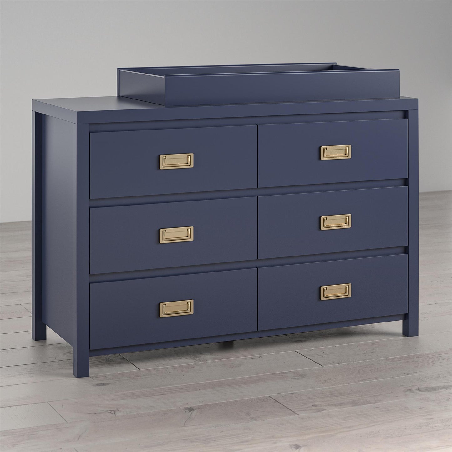 Monarch Hill Haven 6 Drawer Changing Dresser with Gold Drawer Pulls - Navy