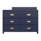 Monarch Hill Haven 6 Drawer Changing Dresser with Gold Drawer Pulls - Navy