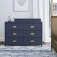 Monarch Hill Haven 6 Drawer Changing Dresser with Gold Drawer Pulls - Navy