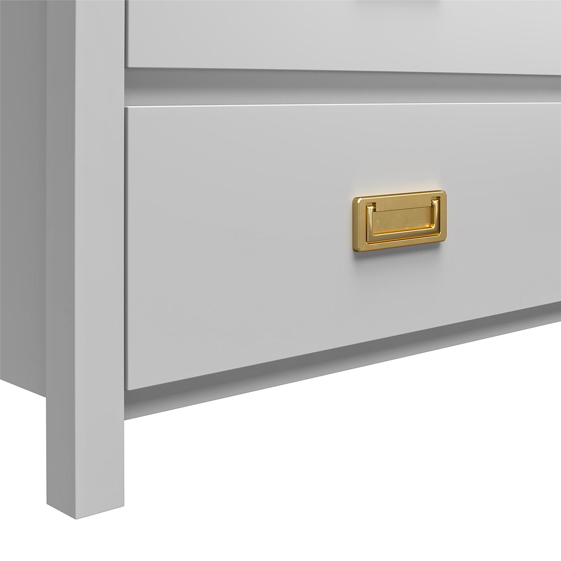 Monarch Hill Haven 6 Drawer Changing Dresser with Gold Drawer Pulls - Dove Gray