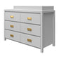 Monarch Hill Haven 6 Drawer Changing Dresser with Gold Drawer Pulls - Dove Gray