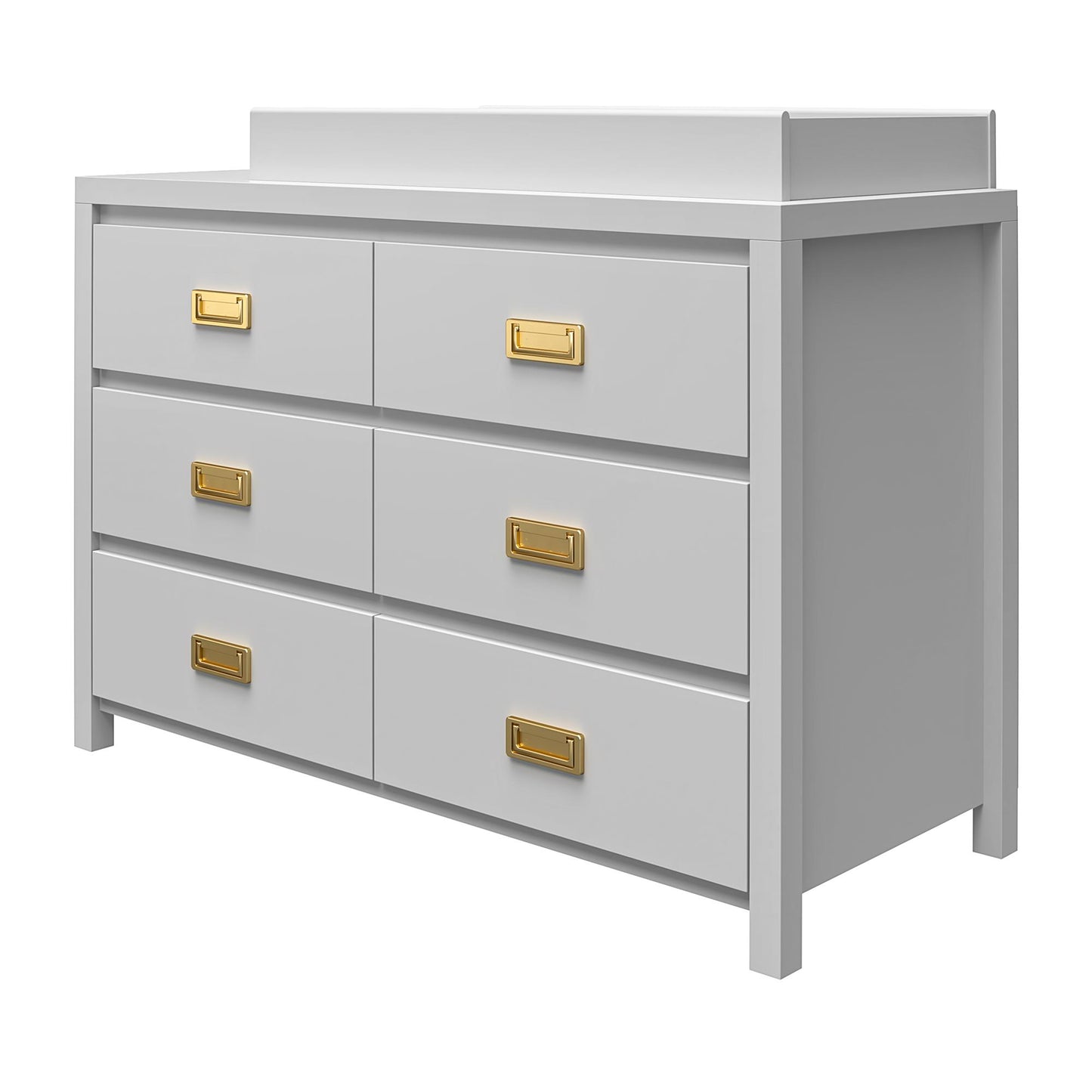 Monarch Hill Haven 6 Drawer Changing Dresser with Gold Drawer Pulls - Dove Gray