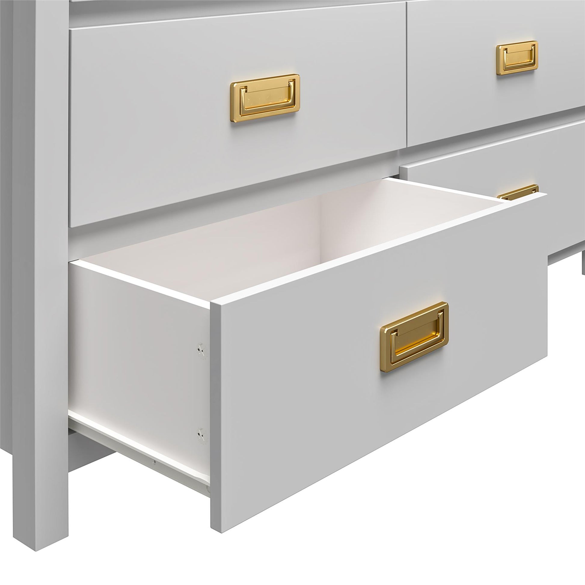 Monarch Hill Haven 6 Drawer Changing Dresser with Gold Drawer Pulls - Dove Gray