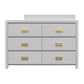 Monarch Hill Haven 6 Drawer Changing Dresser with Gold Drawer Pulls - Dove Gray
