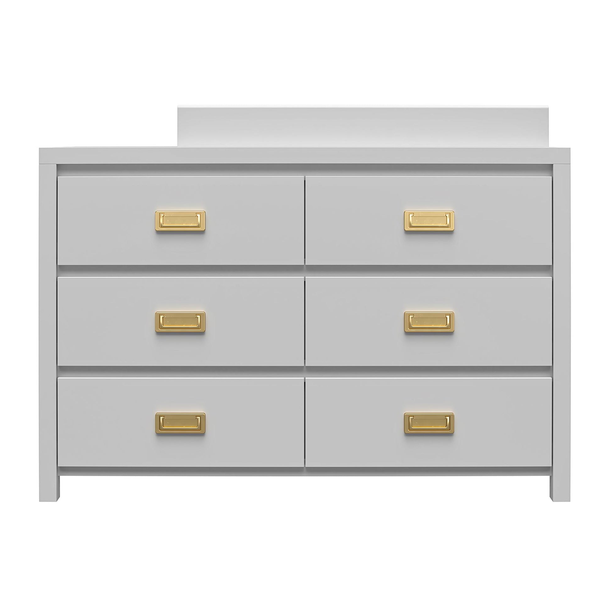 Monarch Hill Haven 6 Drawer Changing Dresser with Gold Drawer Pulls - Dove Gray