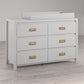 Monarch Hill Haven 6 Drawer Changing Dresser with Gold Drawer Pulls - Dove Gray