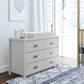 Monarch Hill Haven 6 Drawer Changing Dresser with Gold Drawer Pulls - Dove Gray
