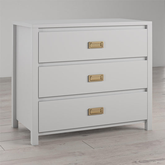 Monarch Hill Haven 3 Drawer Kids’ Dresser with Gold Drawer Pulls - Dove Gray
