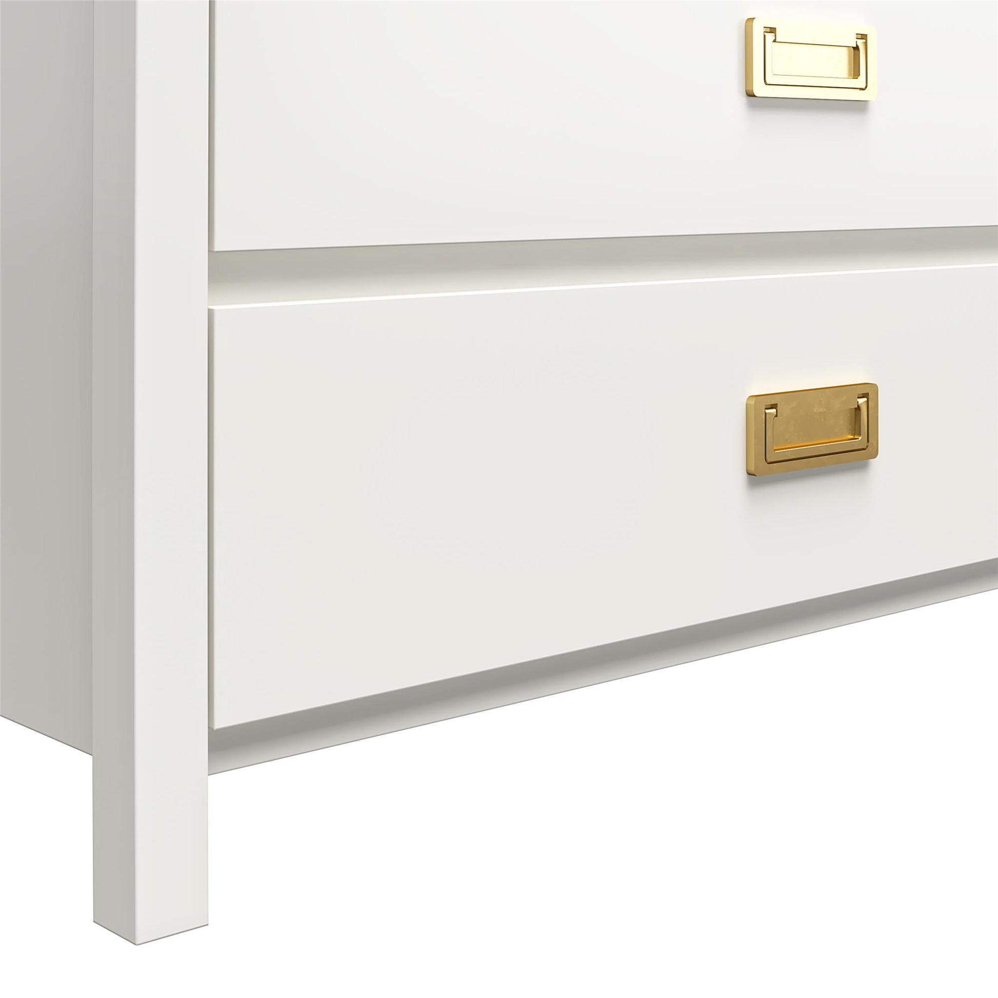 Monarch Hill Haven 5 Drawer Kids’ Dresser with Gold Drawer Pulls - White
