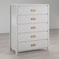 Monarch Hill Haven 5 Drawer Kids’ Dresser with Gold Drawer Pulls - Dove Gray