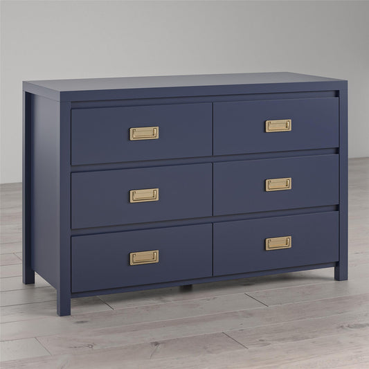 Monarch Hill Haven 6 Drawer Kids’ Dresser with Gold Drawer Pulls - Dove Gray