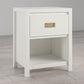 Monarch Hill Haven Kids’ 1 Drawer Nightstand with Gold Drawer Pull - White