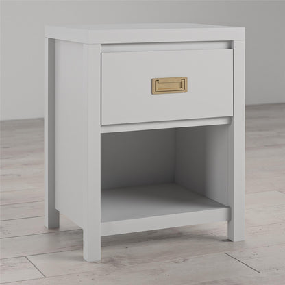 Monarch Hill Haven Kids’ 1 Drawer Nightstand with Gold Drawer Pull - Dove Gray