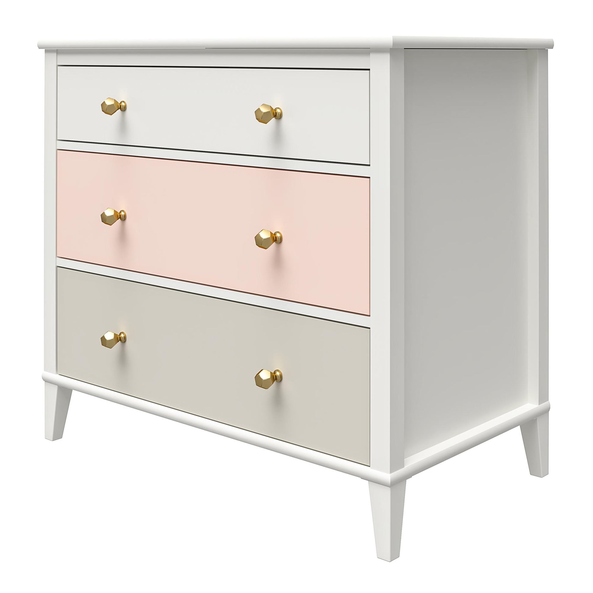 Monarch Hill Poppy 3 Drawer Dresser with 2 Sets of Knobs - Peach