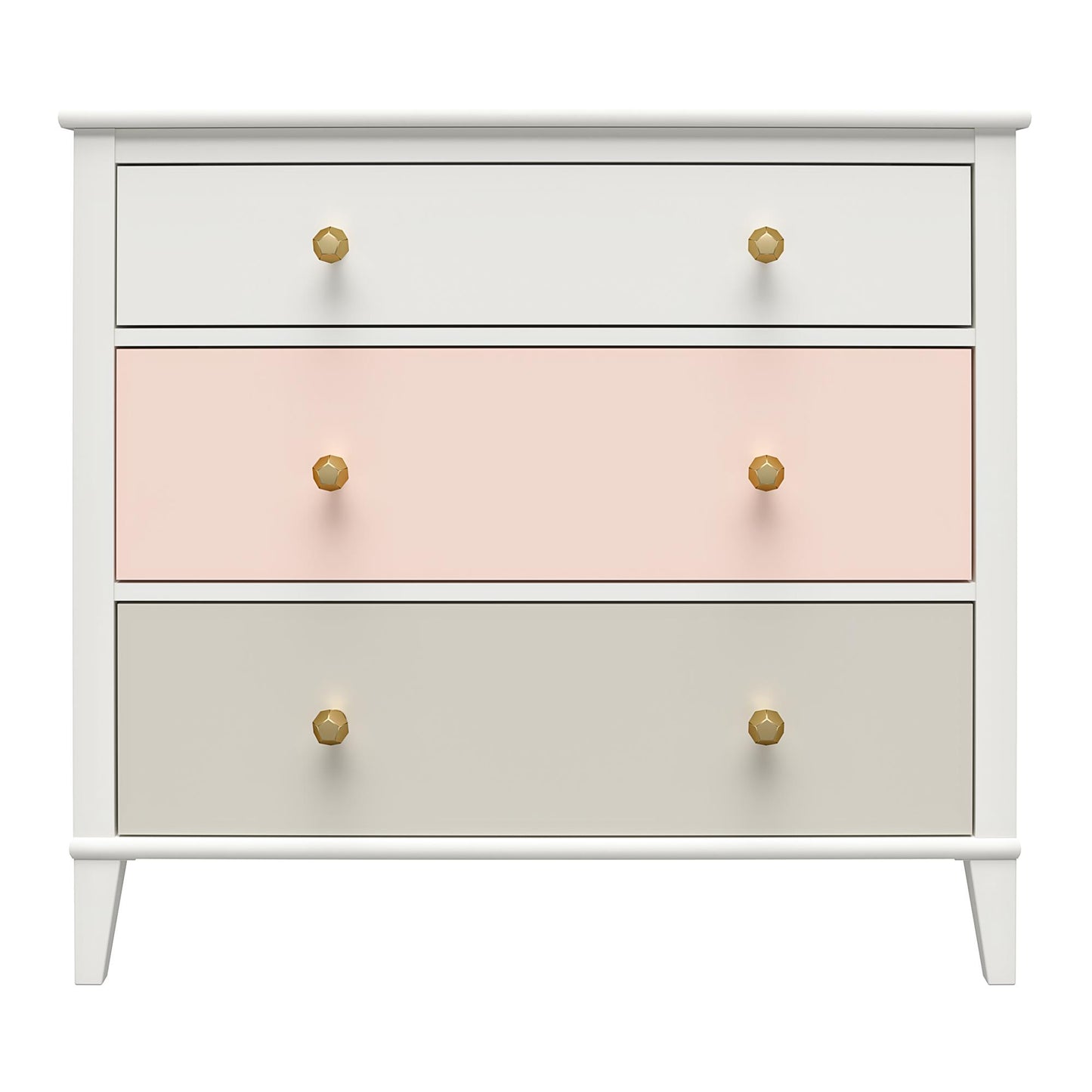 Monarch Hill Poppy 3 Drawer Dresser with 2 Sets of Knobs - Peach