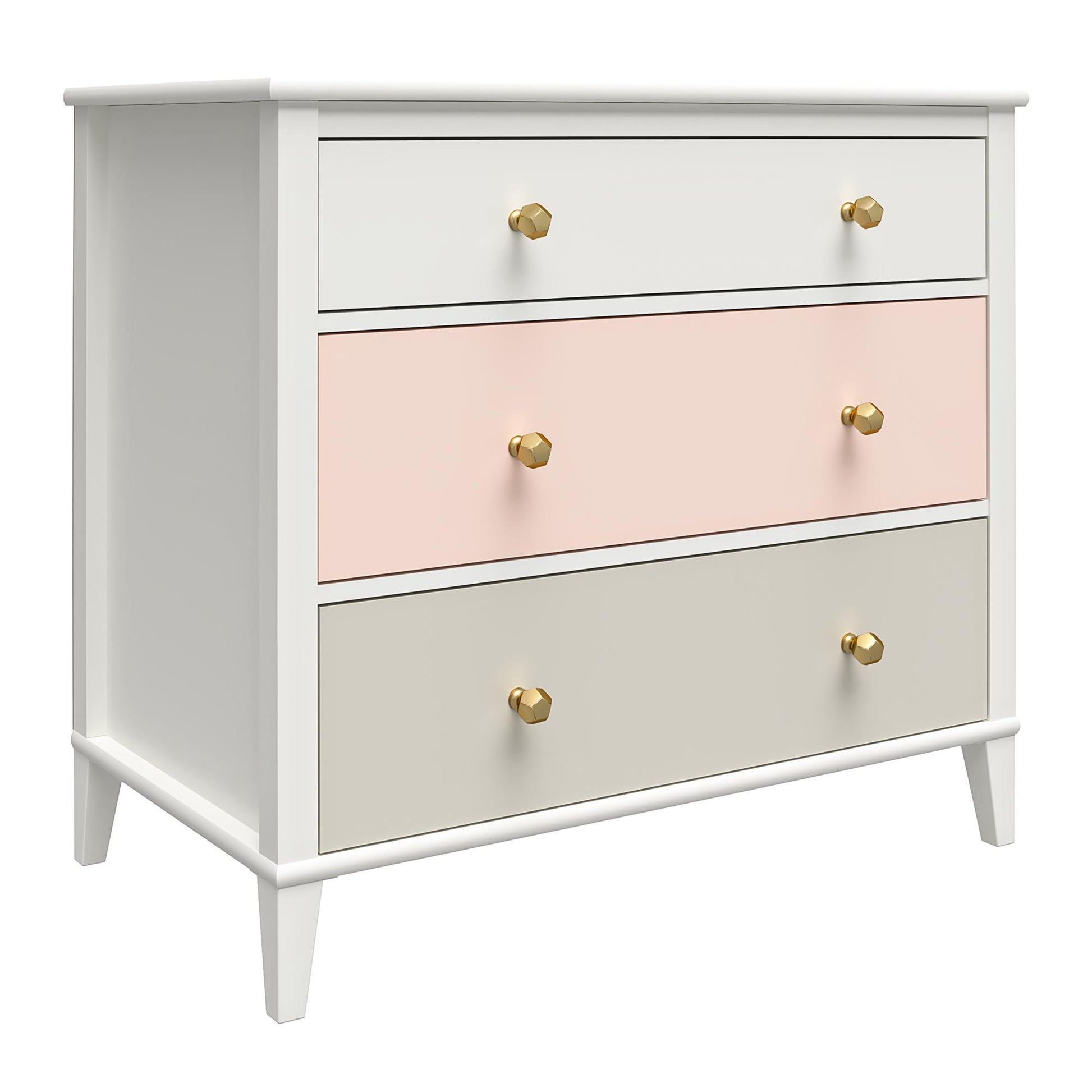 Monarch Hill Poppy 3 Drawer Dresser with 2 Sets of Knobs - Peach