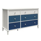 Monarch Hill Poppy 6 Drawer Dresser with 2 Sets of Knobs - Blue