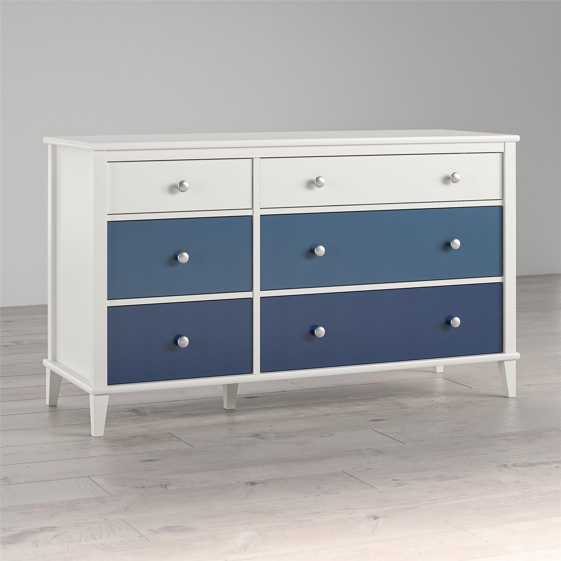 Monarch Hill Poppy 6 Drawer Dresser with 2 Sets of Knobs - Blue