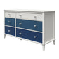 Monarch Hill Poppy 6 Drawer Dresser with 2 Sets of Knobs - Blue