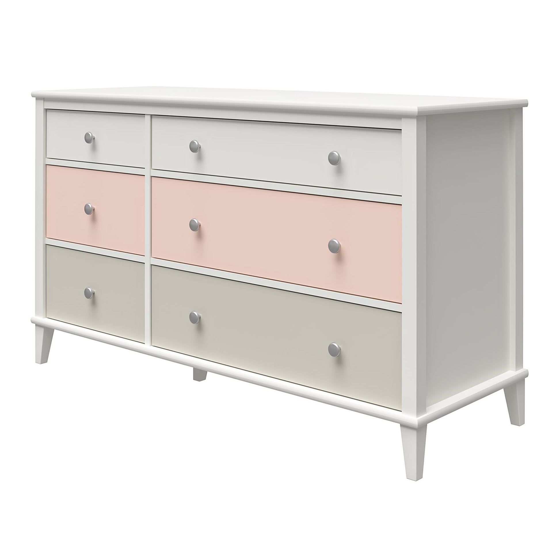 Monarch Hill Poppy 6 Drawer Dresser with 2 Sets of Knobs - Peach