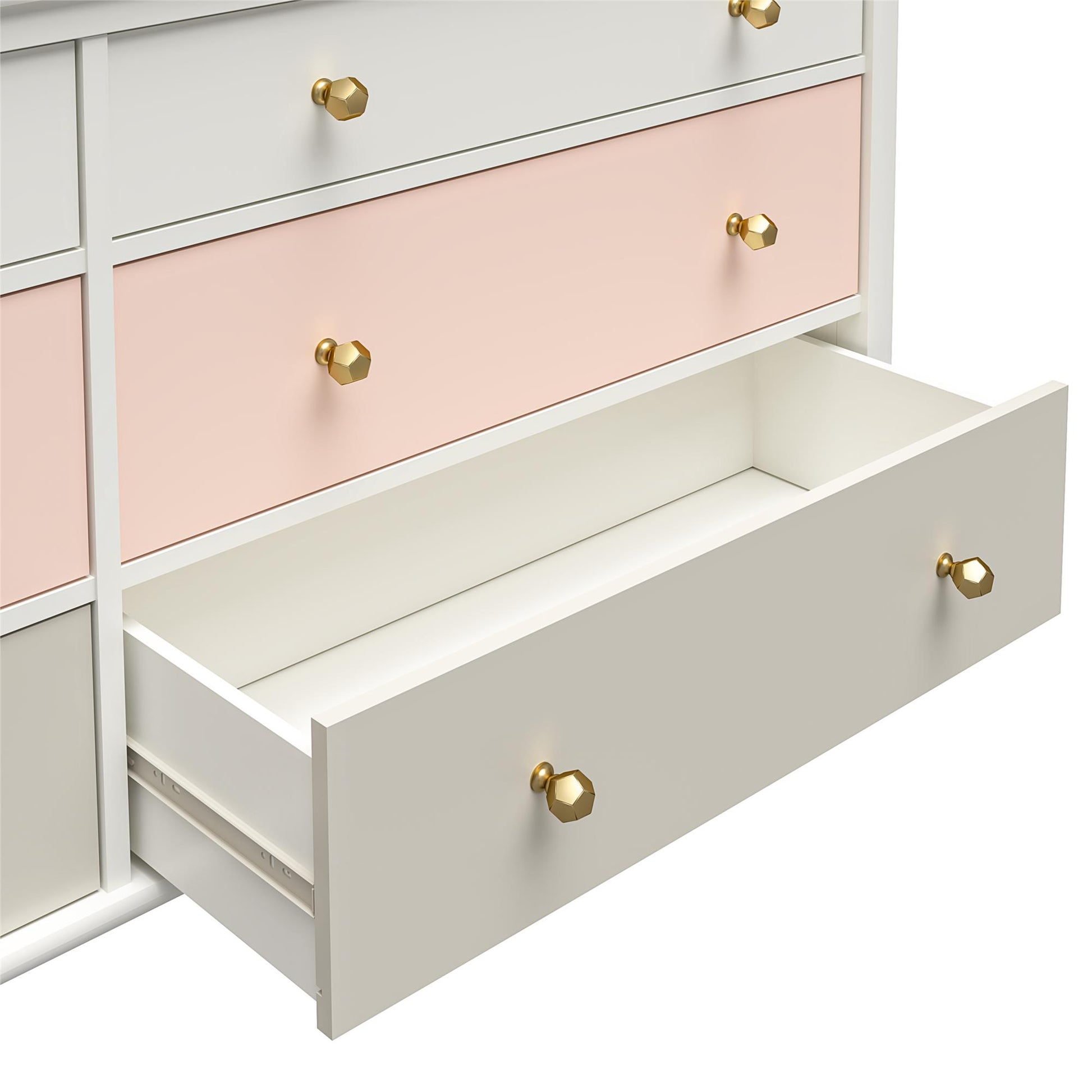 Monarch Hill Poppy 6 Drawer Dresser with 2 Sets of Knobs - Peach