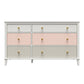 Monarch Hill Poppy 6 Drawer Dresser with 2 Sets of Knobs - Peach
