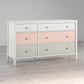 Monarch Hill Poppy 6 Drawer Dresser with 2 Sets of Knobs - Peach