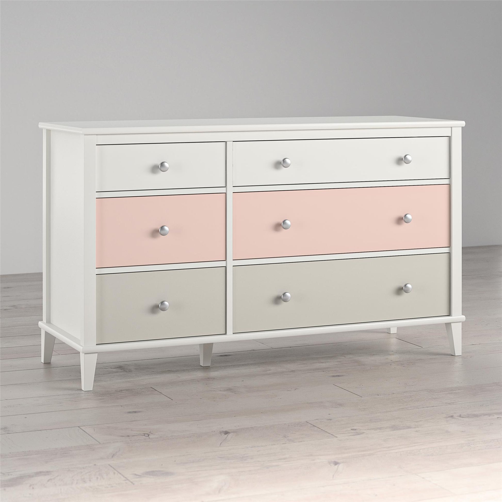 Monarch Hill Poppy 6 Drawer Dresser with 2 Sets of Knobs - Peach